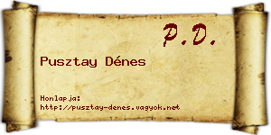 Pusztay Dénes névjegykártya