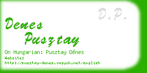 denes pusztay business card